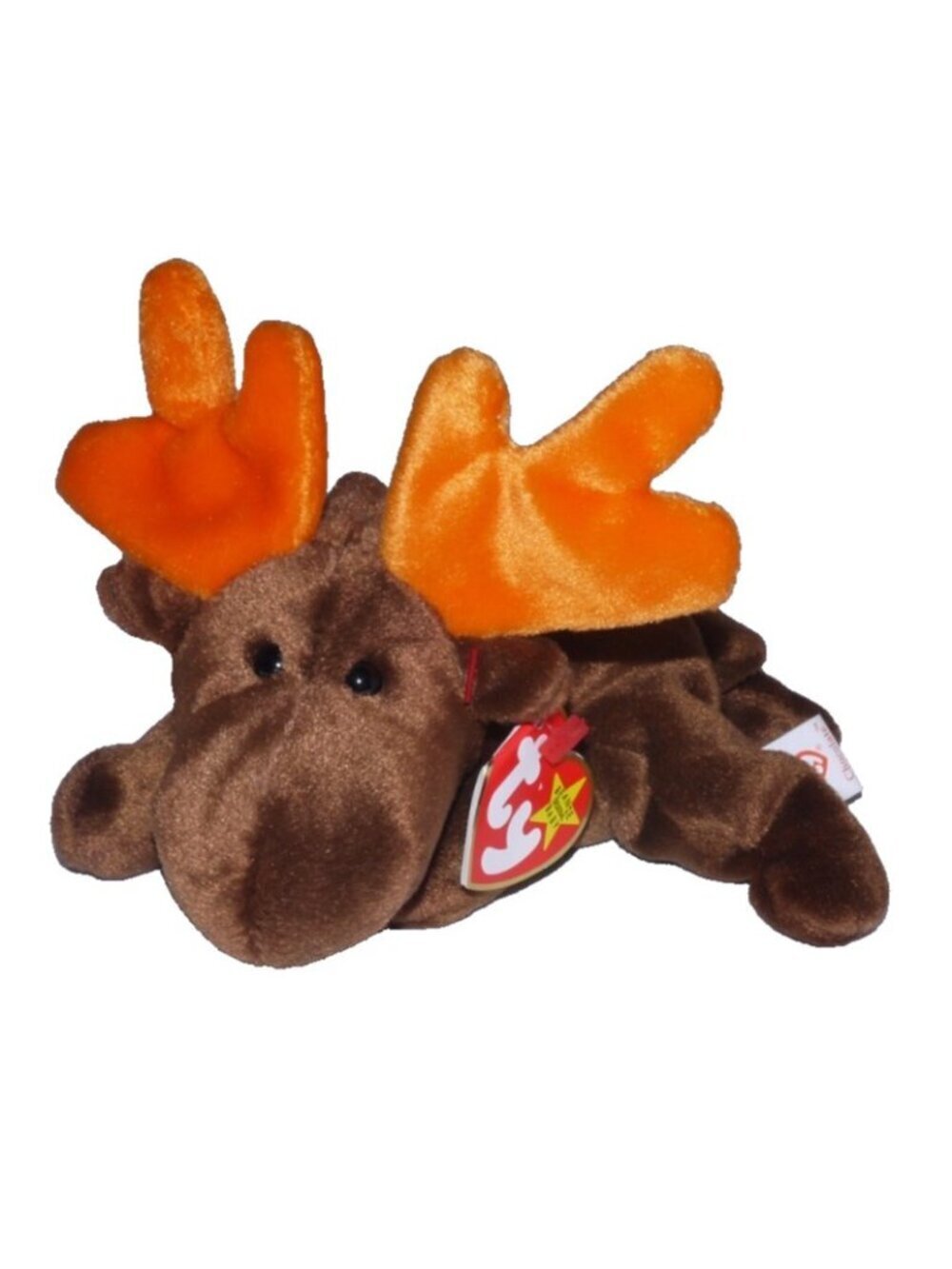 Vintage TY Beanie Babies Chocolate moose 8" plush stuffed toy PE pellets 1993